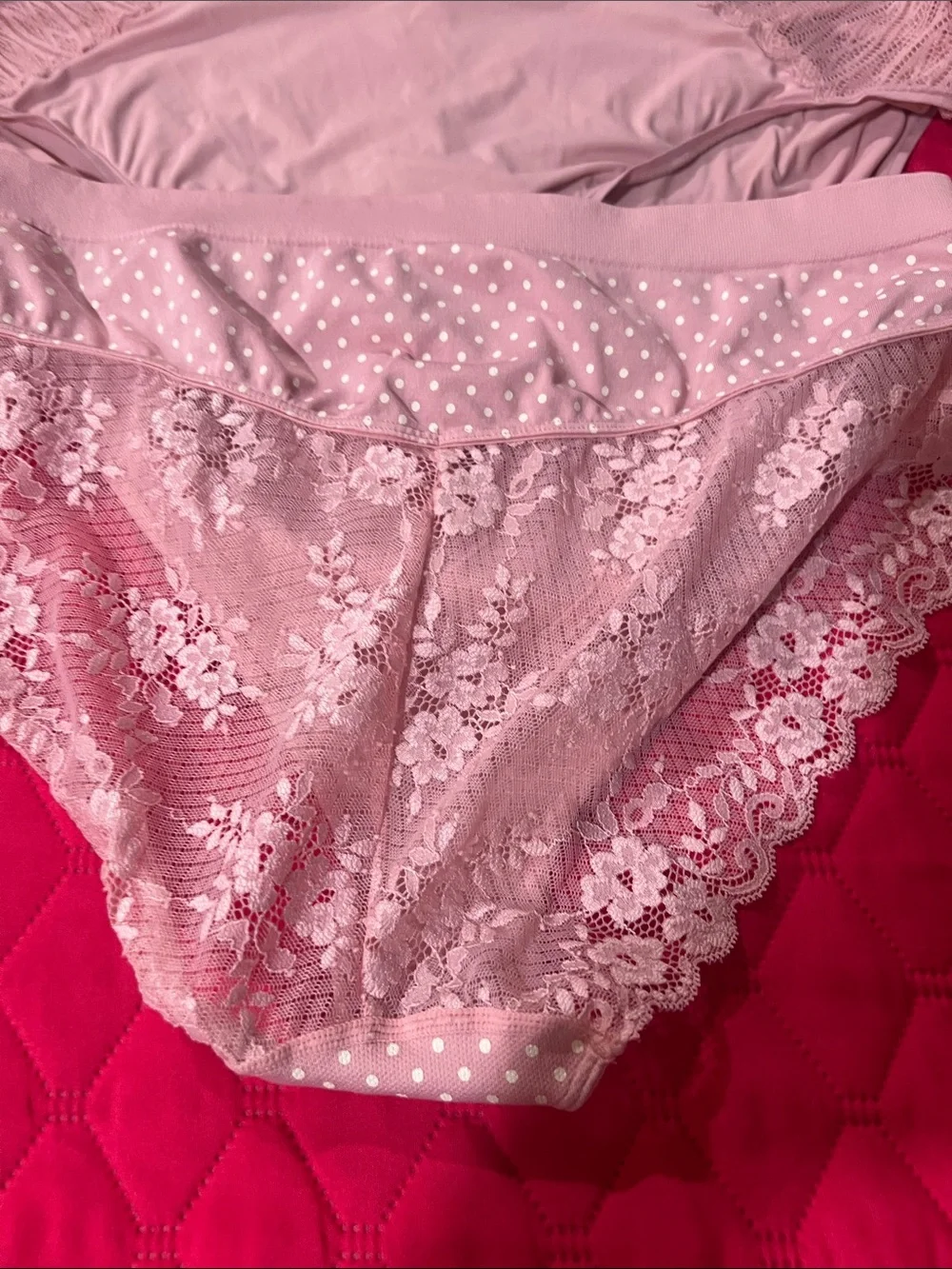 Ambrielle Lace-Trim Bikini Briefs - Plum, Blush, Blue